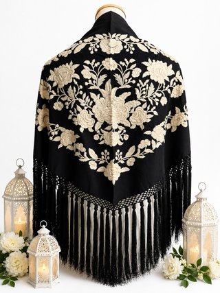 Manton Flamenca Negro