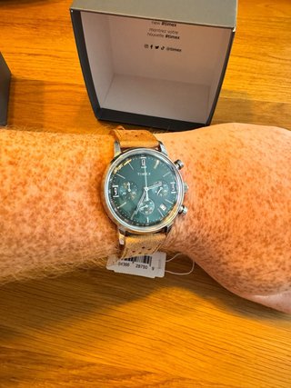Reloj Timex Chrono Verde Correa Marrón