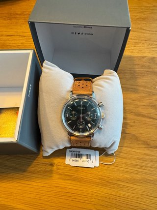 Reloj Timex Chrono Verde Correa Marrón