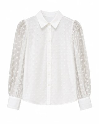 Blusa blanca con mangas abullonadas