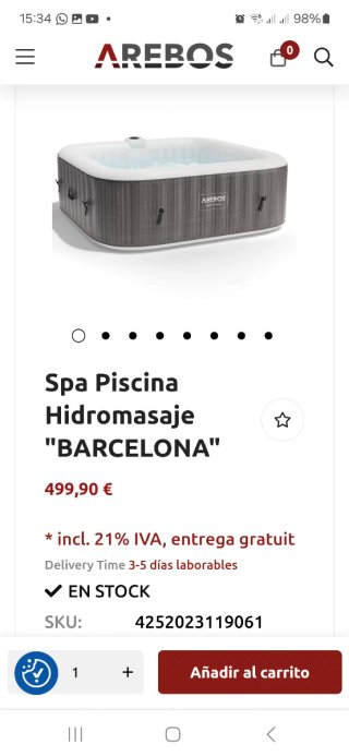 Jacuzzi Spa AREBOS Barcelona