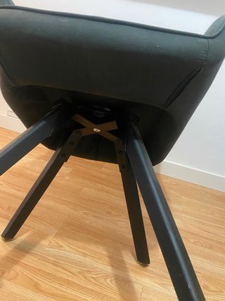 Elegante silla de tela gris/negra