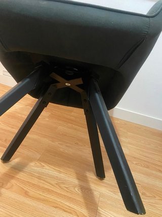 Elegante silla de tela gris/negra