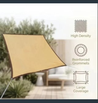 Toldo Malla Sombra Rectangular 3X6 Metros