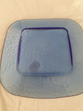 Piatto centro tavola blu