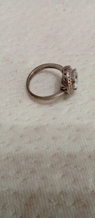 Anillo Plata Circonita y Rubí Talla 14