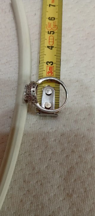 Anillo Plata Circonita y Rubí Talla 14