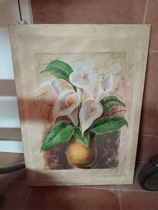 Cuadro de flores en jarrón