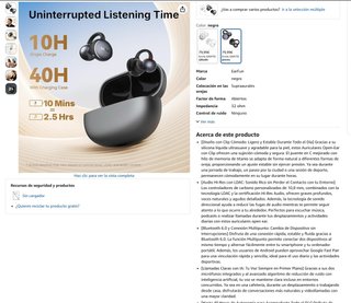 Auriculares EarFun Clip Negros