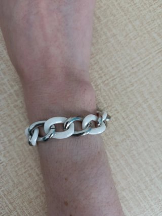Pulsera Lotus Style Acero y Blanco