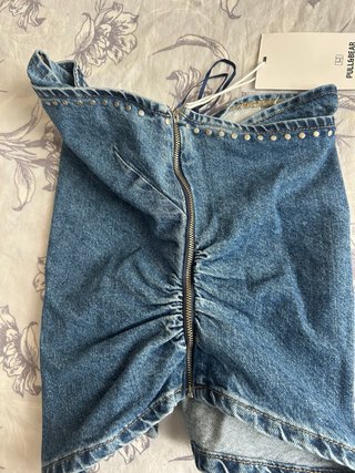 Top vaquero Pull&Bear XS tachuelas