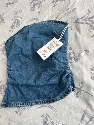 Top vaquero Pull&Bear XS tachuelas