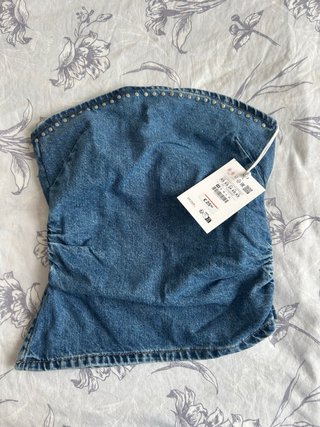 Top vaquero Pull&Bear XS tachuelas