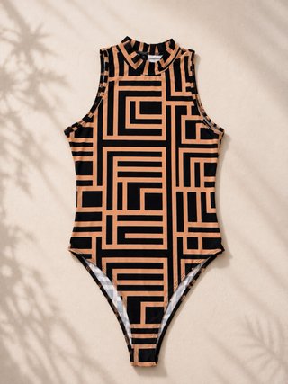 Body Shein estampado geométrico