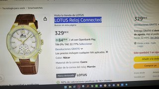Reloj Lotus Connected Mujer Dorado Blanco