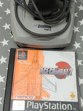 Joystick PS Dominator Logic 3 e Ace Combat 2 per PS1