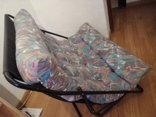 Sofá cama plegable estampado. 108cm de ancho