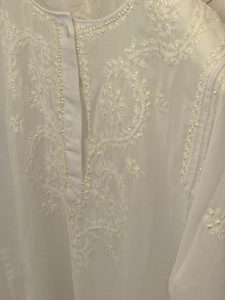 Copricostume bianco Saral ricami paillettes XXL