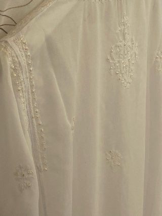 Copricostume bianco Saral ricami paillettes XXL