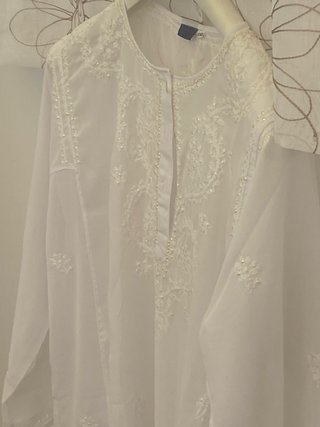 Copricostume bianco Saral ricami paillettes XXL