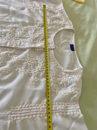 Copricostume bianco Saral ricami paillettes XXL