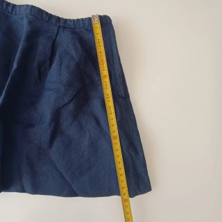 Saia Curta Zara Woman 100% Linho Azul-Escuro
