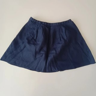 Saia Curta Zara Woman 100% Linho Azul-Escuro