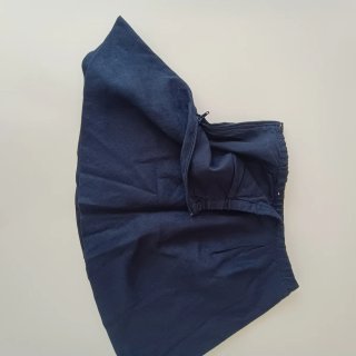 Saia Curta Zara Woman 100% Linho Azul-Escuro