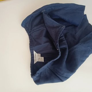 Saia Curta Zara Woman 100% Linho Azul-Escuro