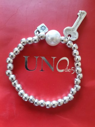 Pulsera Uno de 50 Plata y Perla