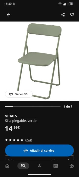 Silla plegable IKEA VIHALS gris