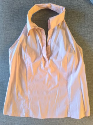 Camisa cuello halter rosa