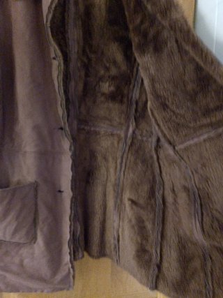 Chaquetón ante chocolate con pelo