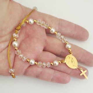 Pulsera Rosario con Colgante Cruz