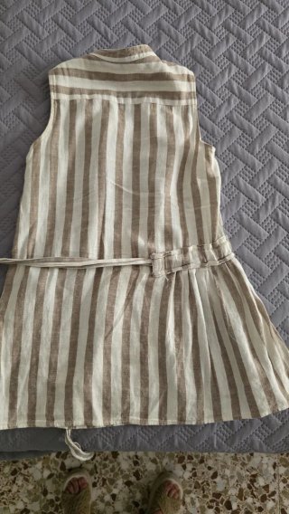 Chaleco rayas beige y marrón Stradivarius T.S