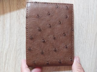 Portafoglio Vero Struzzo Marrone
