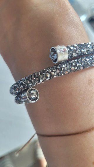 Bracciale Swarovski Cristalli Grigio Argento