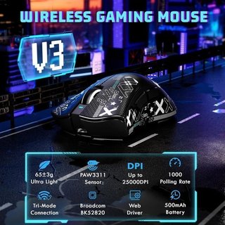 Ratón gaming MAMBASNAKE V3 2,4G, BT, cable NUEVO