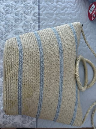 Bolso Capazo Playa Beige y Plata