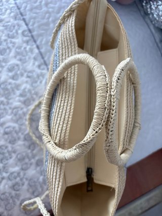 Bolso Capazo Playa Beige y Plata