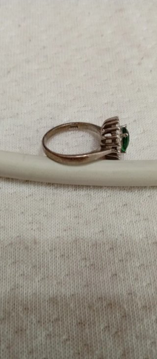 Anillo Plata 925 con Piedra Verde