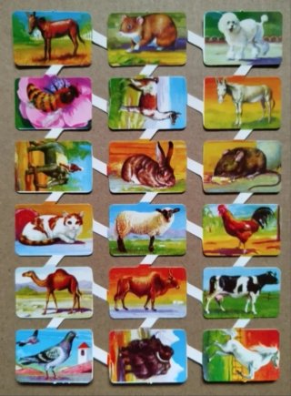 Lamina Cromos troquelados Maves 16. Animales