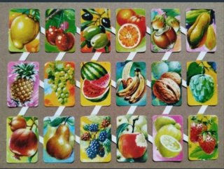 Lamina Cromos troquelados Maves 13. Frutas Variada
