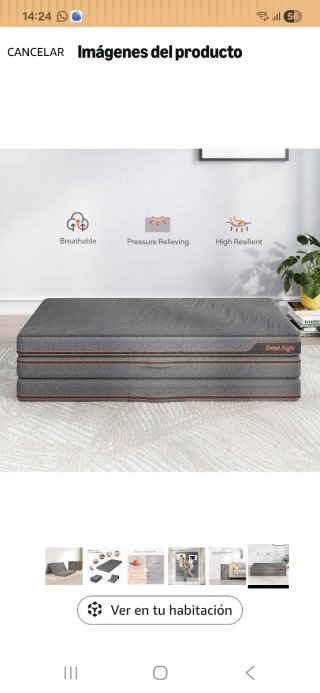 Sofá cama y colchon plegable Ikea gris/negro