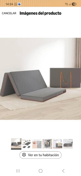 Sofá cama y colchon plegable Ikea gris/negro