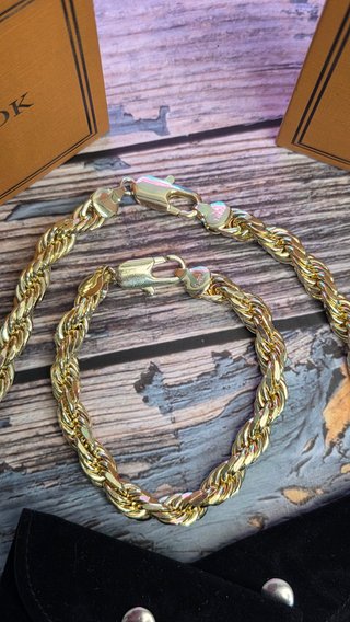 Conjunto Cadena y Pulsera Oro 14K KITNOOK