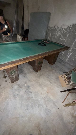 Mesa de billar verde