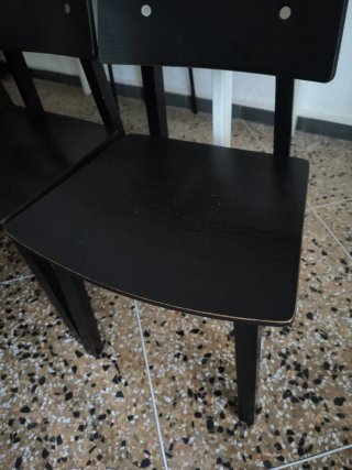 Juego de 3 Sillas Comedor Madera Negras