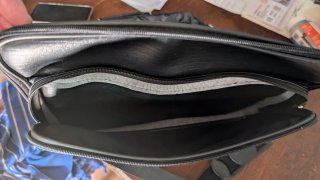 Borsa porta PC nera in similpelle