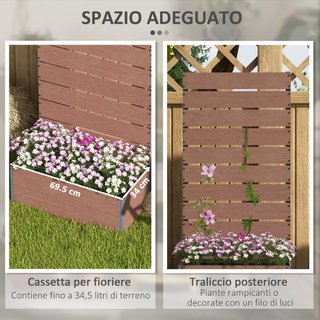Fioriera da Esterno con Spalliera a Doghe per Pian